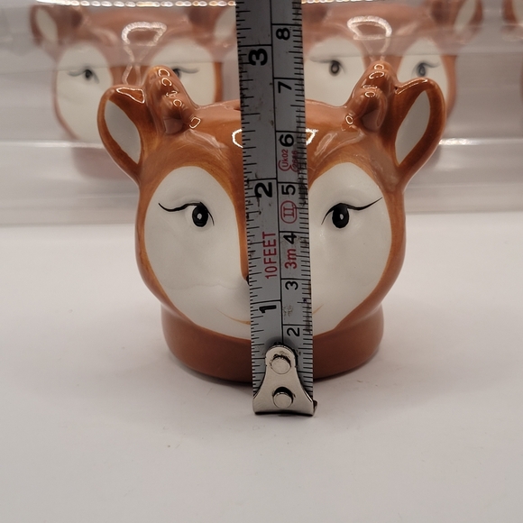 Ceramic Reindeer Taper Candle Holders Set of 4 NIB - Picture 6 of 9